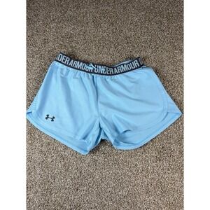 Under Armor Women Heat Gear Sky Blue 3" Inseam Shorts